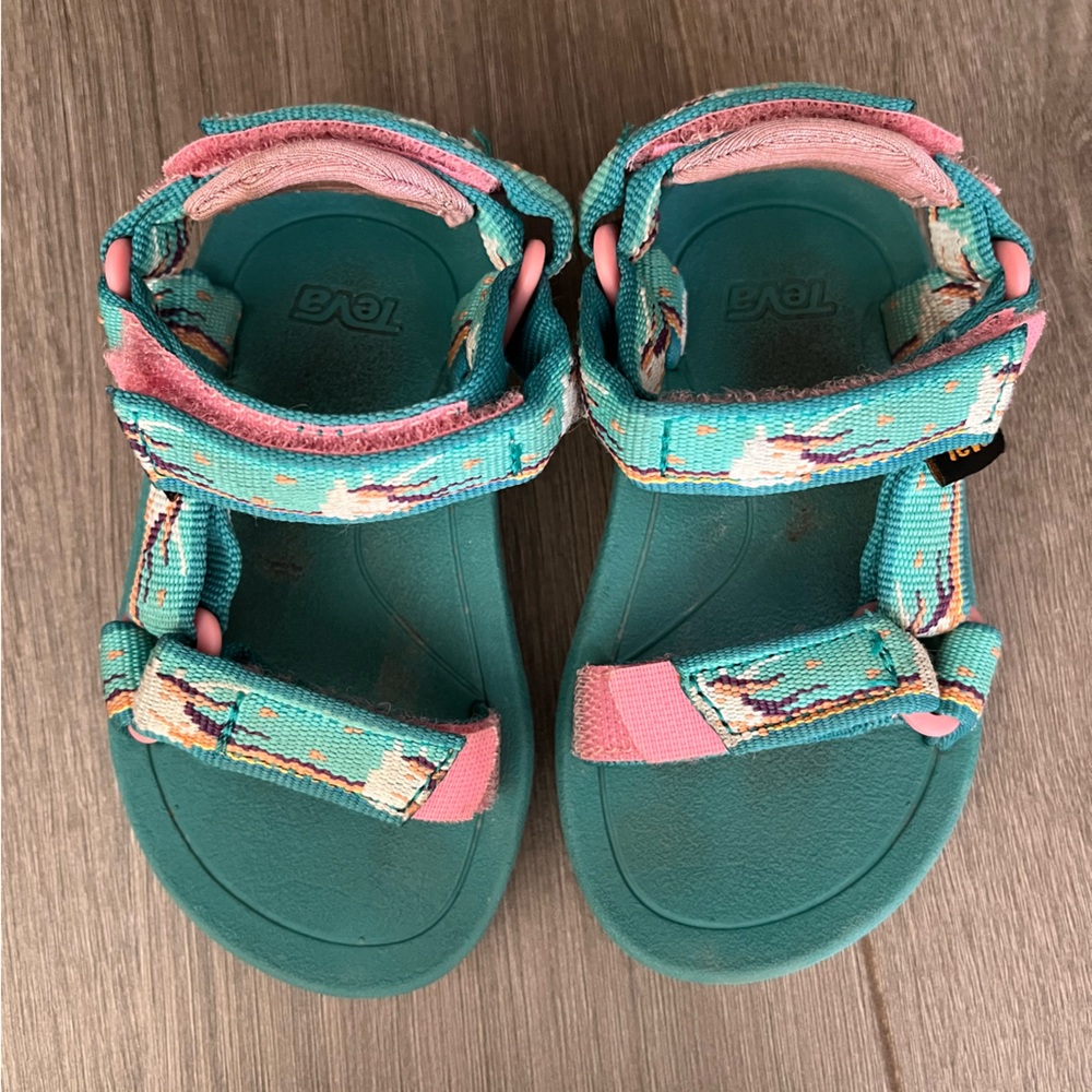 Teva Toddler Sandals in Aqua and Coral